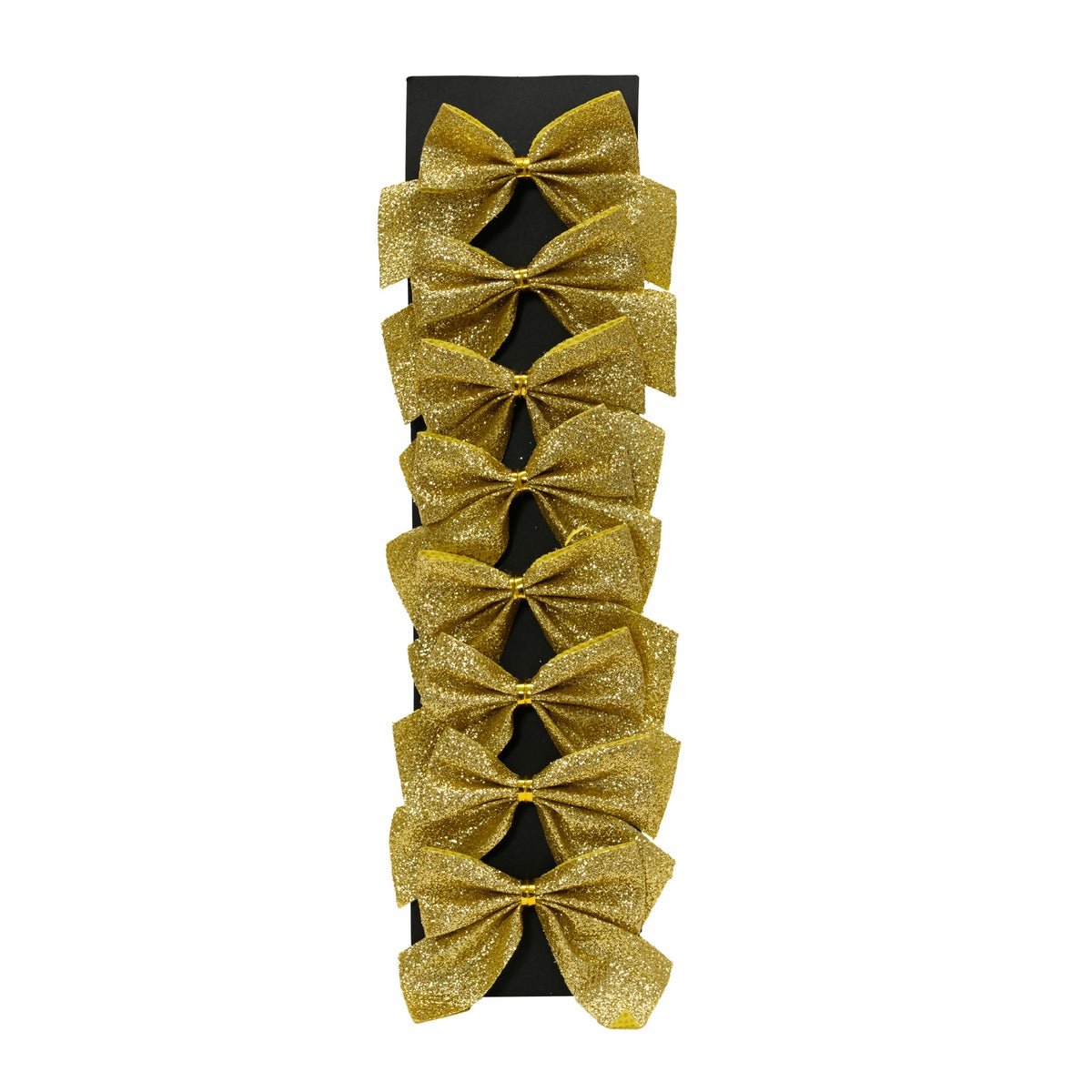 Strik goud flock 6 cm 8 stuks Strik goud flock 6 cm 8 stuks