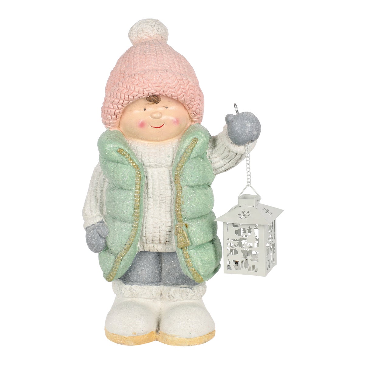 Beeld kind groen lantaarn 43 cm Beeld kind groen lantaarn 43 cm