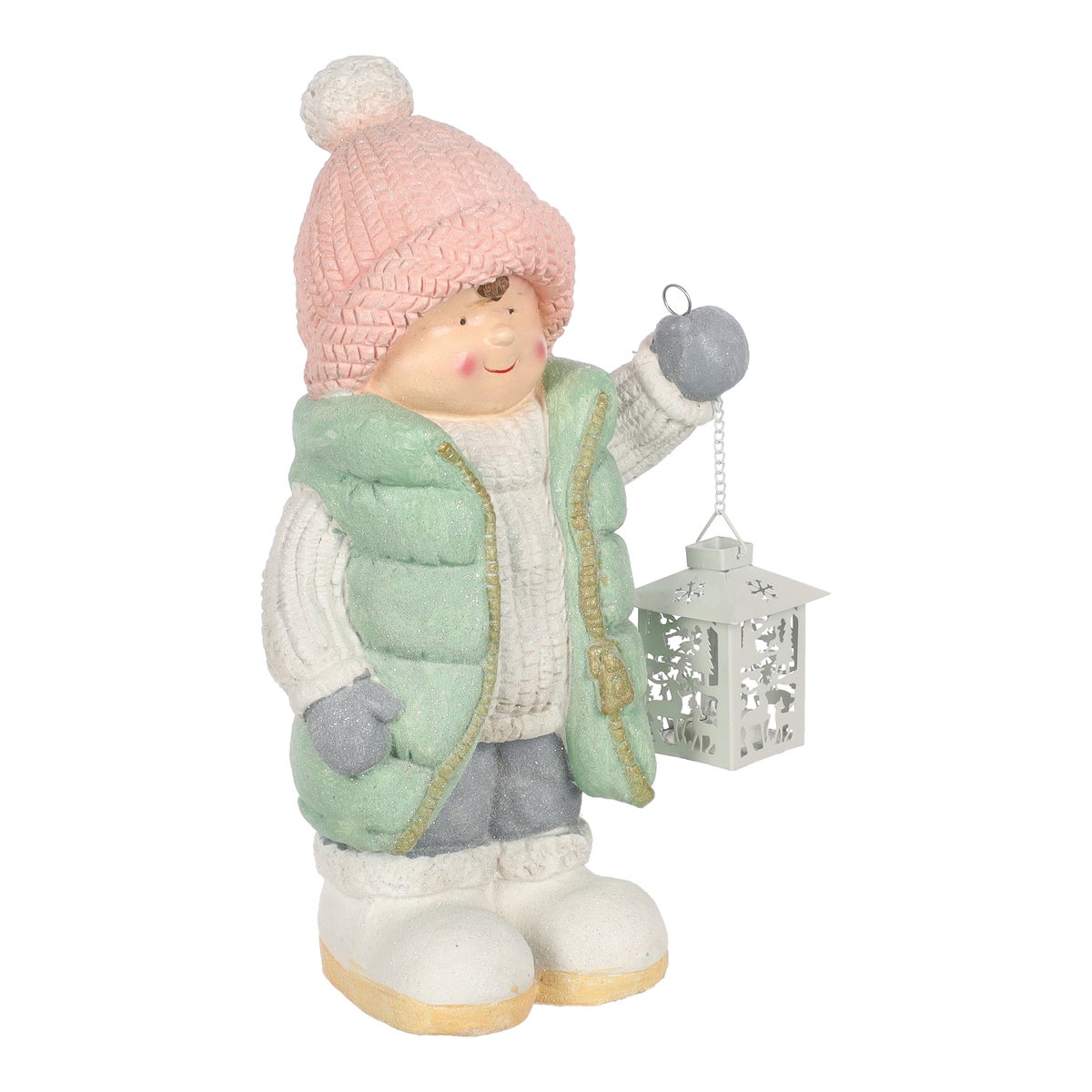Beeld kind groen lantaarn 43 cm Beeld kind groen lantaarn 43 cm