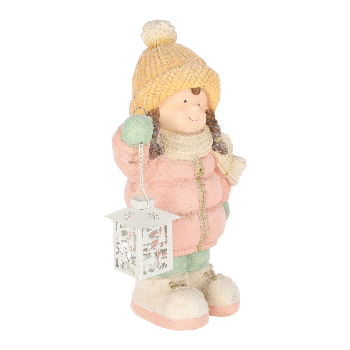 Beeld kind roze lantaarn 43 cm Beeld kind roze lantaarn 43 cm