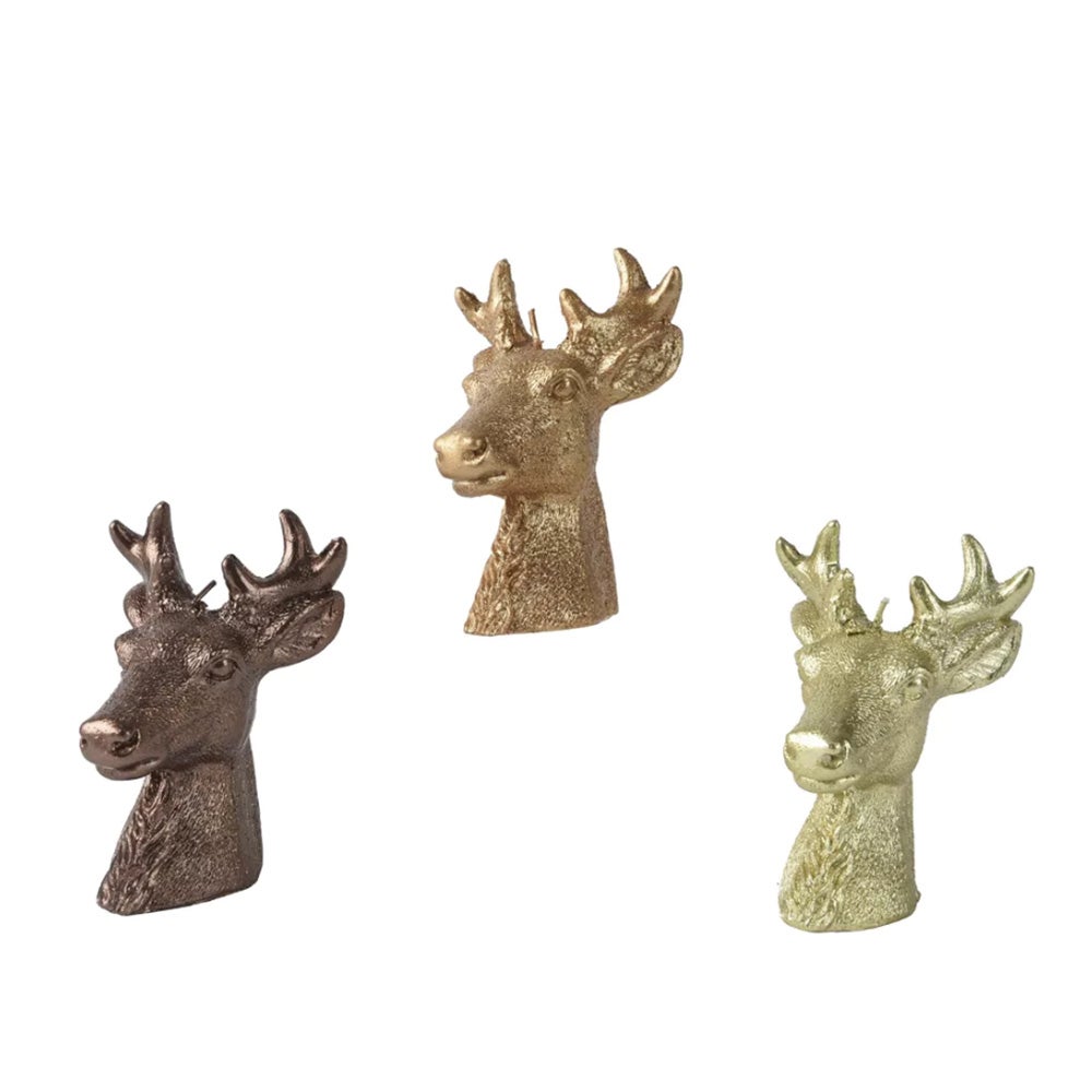 Kaars rendier glitter goud 10 cm Kaars rendier glitter goud 10 cm