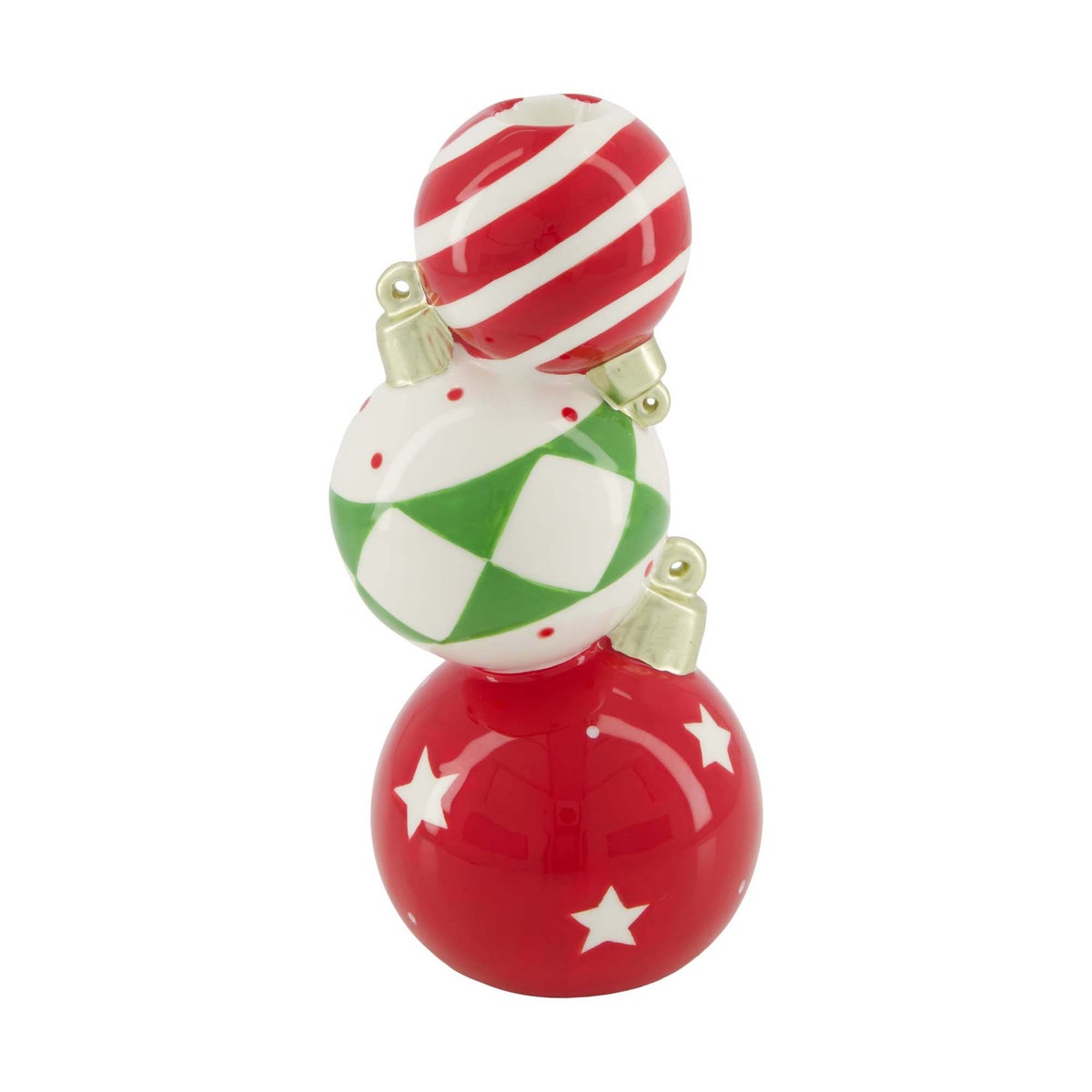 Vaas Kerstbal rood groen 21 cm Vaas Kerstbal rood groen 21 cm