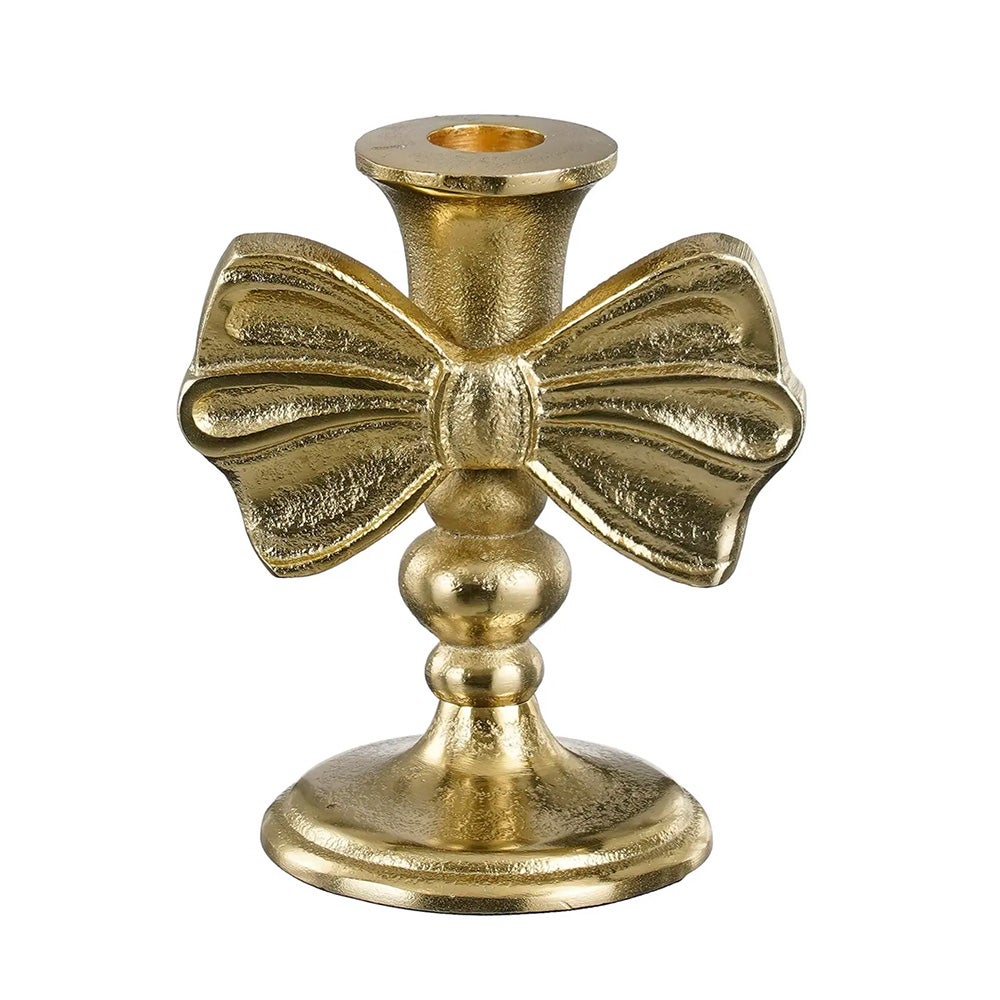 Kandelaar strik goud 13 cm Kandelaar strik goud 13 cm