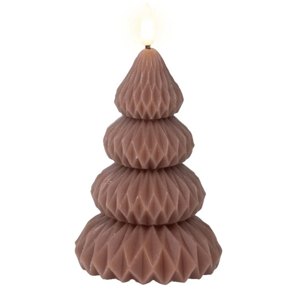 Kaars led kerstboom bruin 13 cm Kaars led kerstboom bruin 13 cm