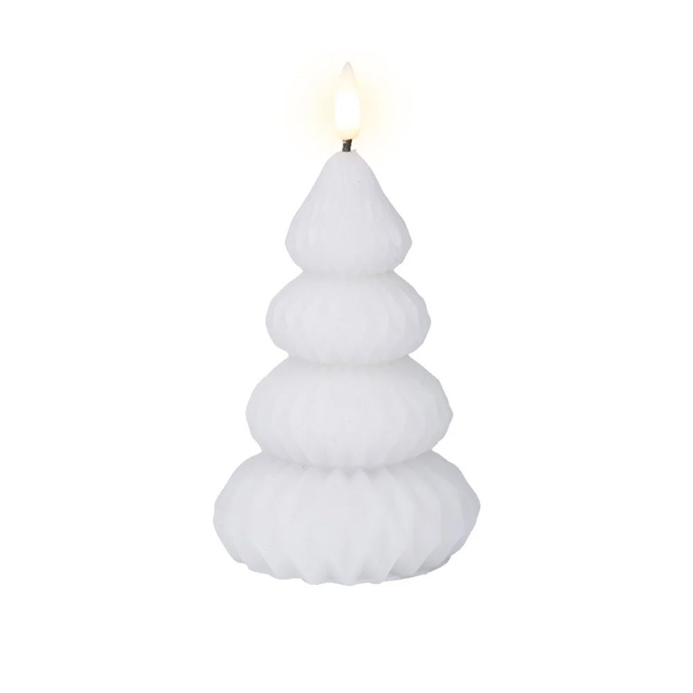 Kaars led kerstboom wit 13 cm Kaars led kerstboom wit 13 cm