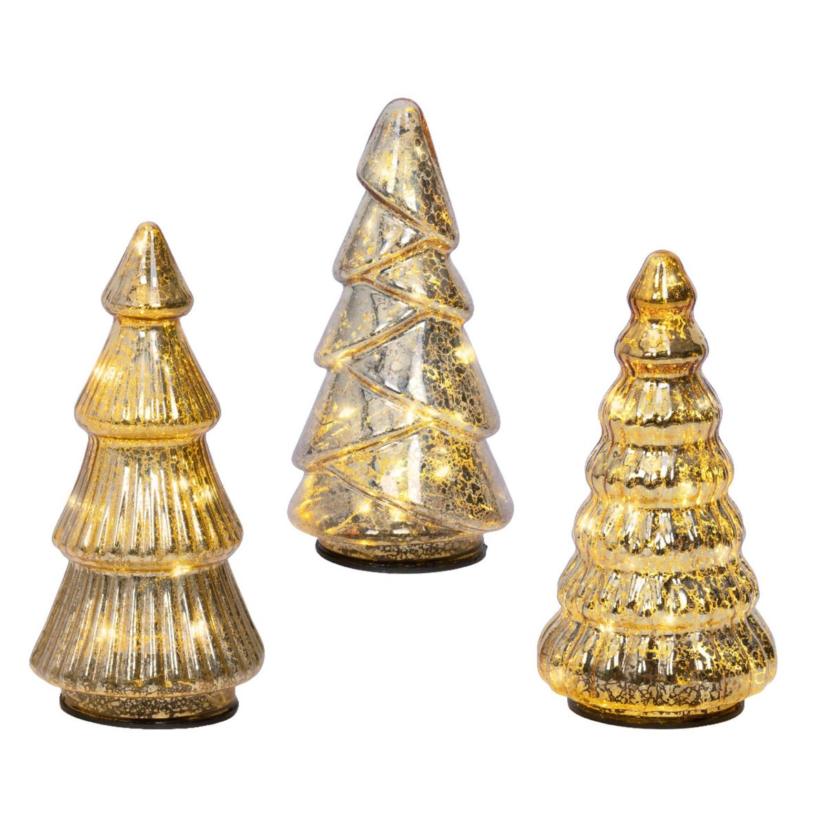 Kerstboom glas led goud 17 cm Kerstboom glas led goud 17 cm