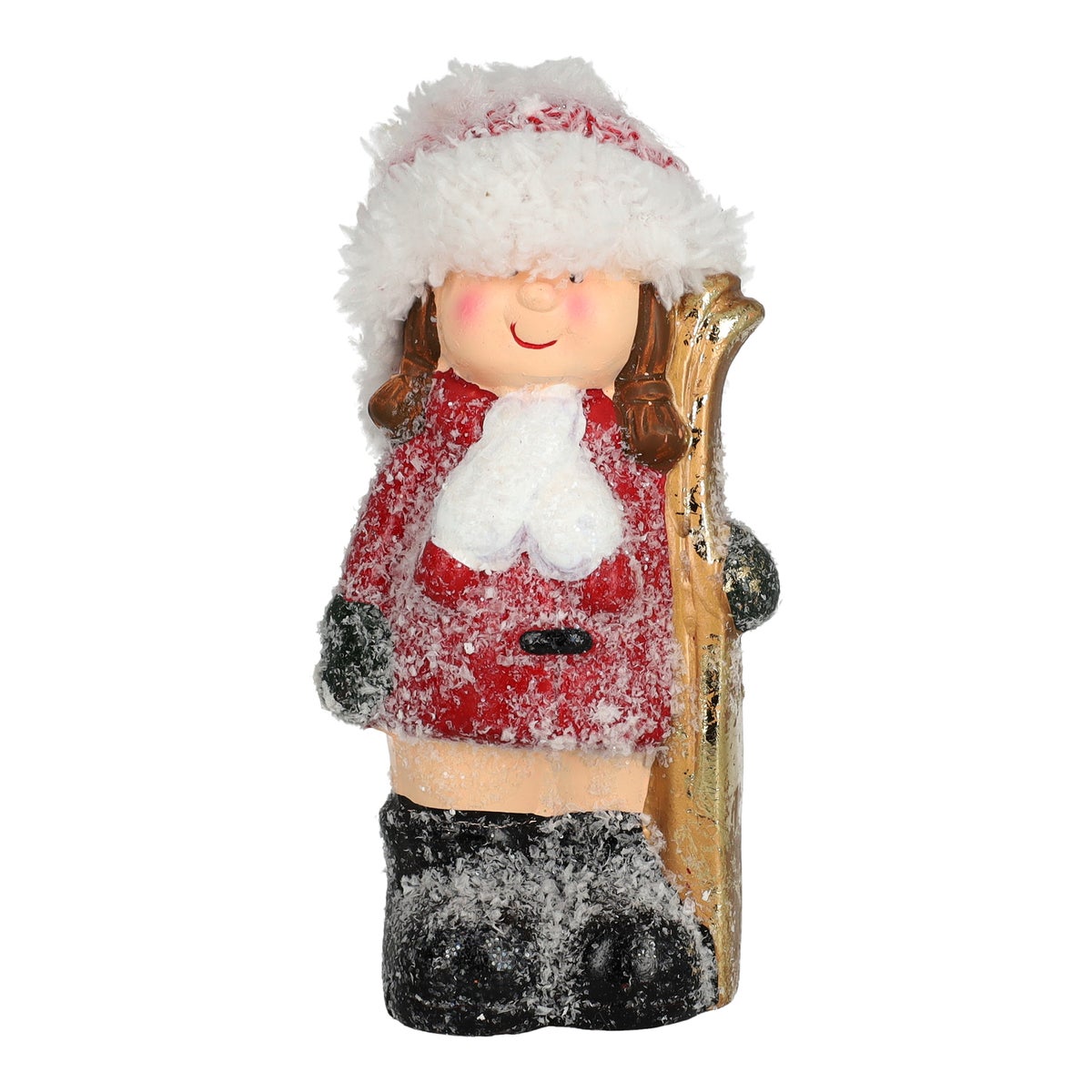 Beeld kind ski rood 18 cm Beeld kind ski rood 18 cm