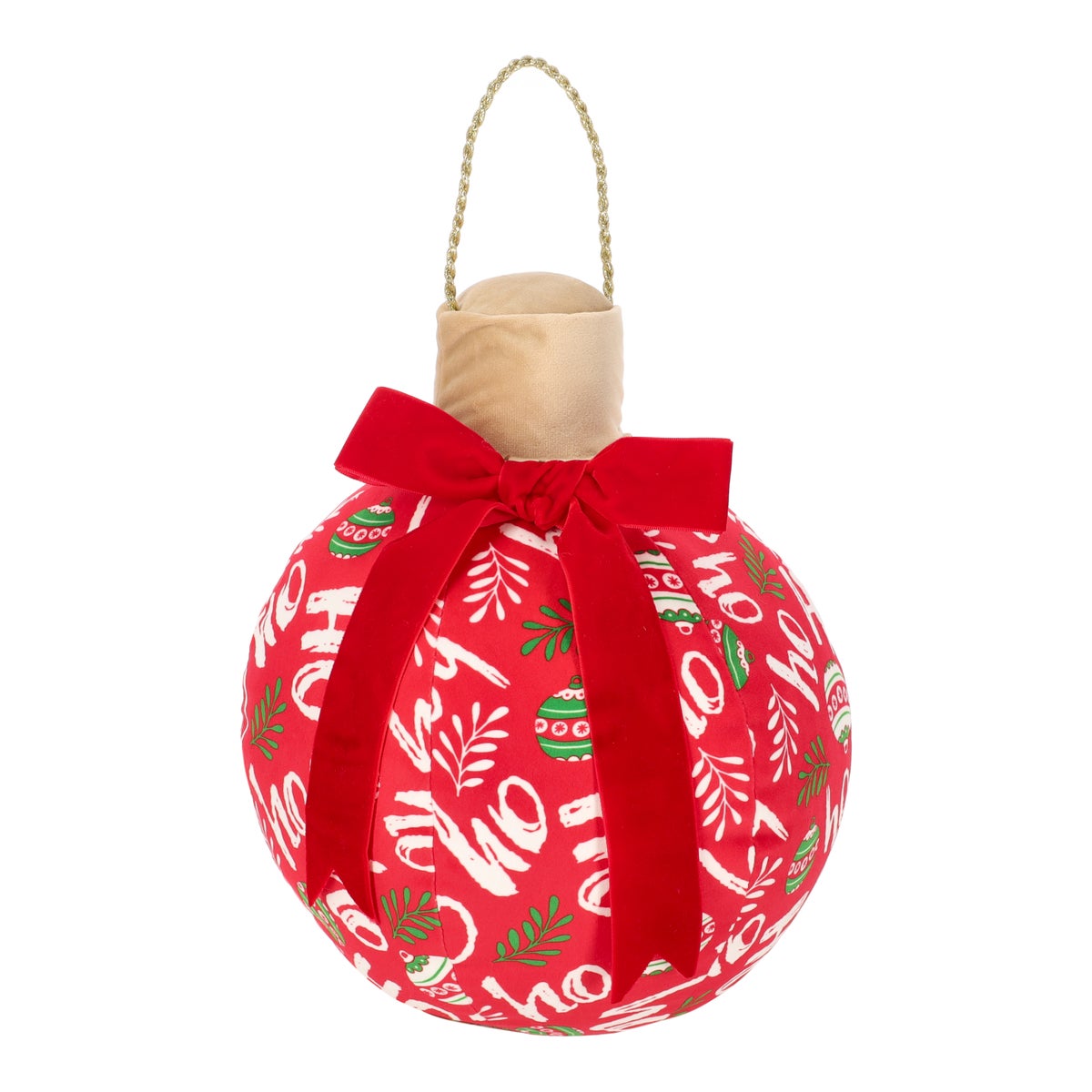 Kussen kerstbal 25 cm rood hoho Kussen kerstbal 25 cm rood hoho