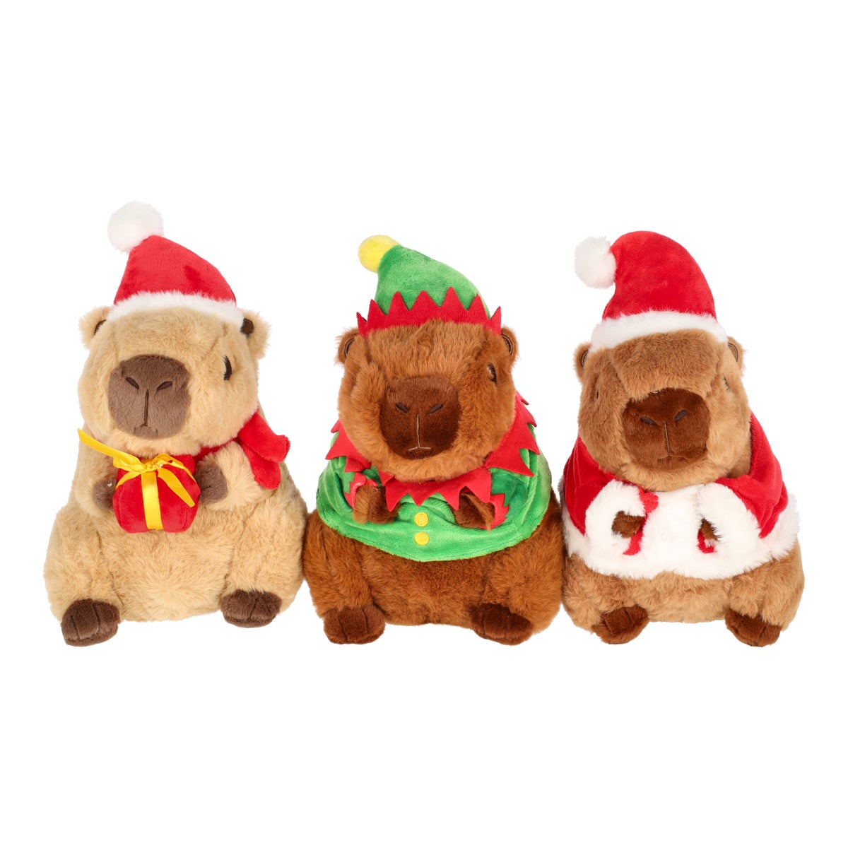Pluche capibara kerst 24 cm Pluche capibara kerst 24 cm