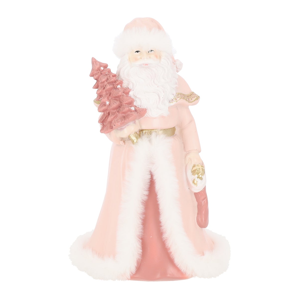 Beeld kerstman roze 23 cm Beeld kerstman roze 23 cm