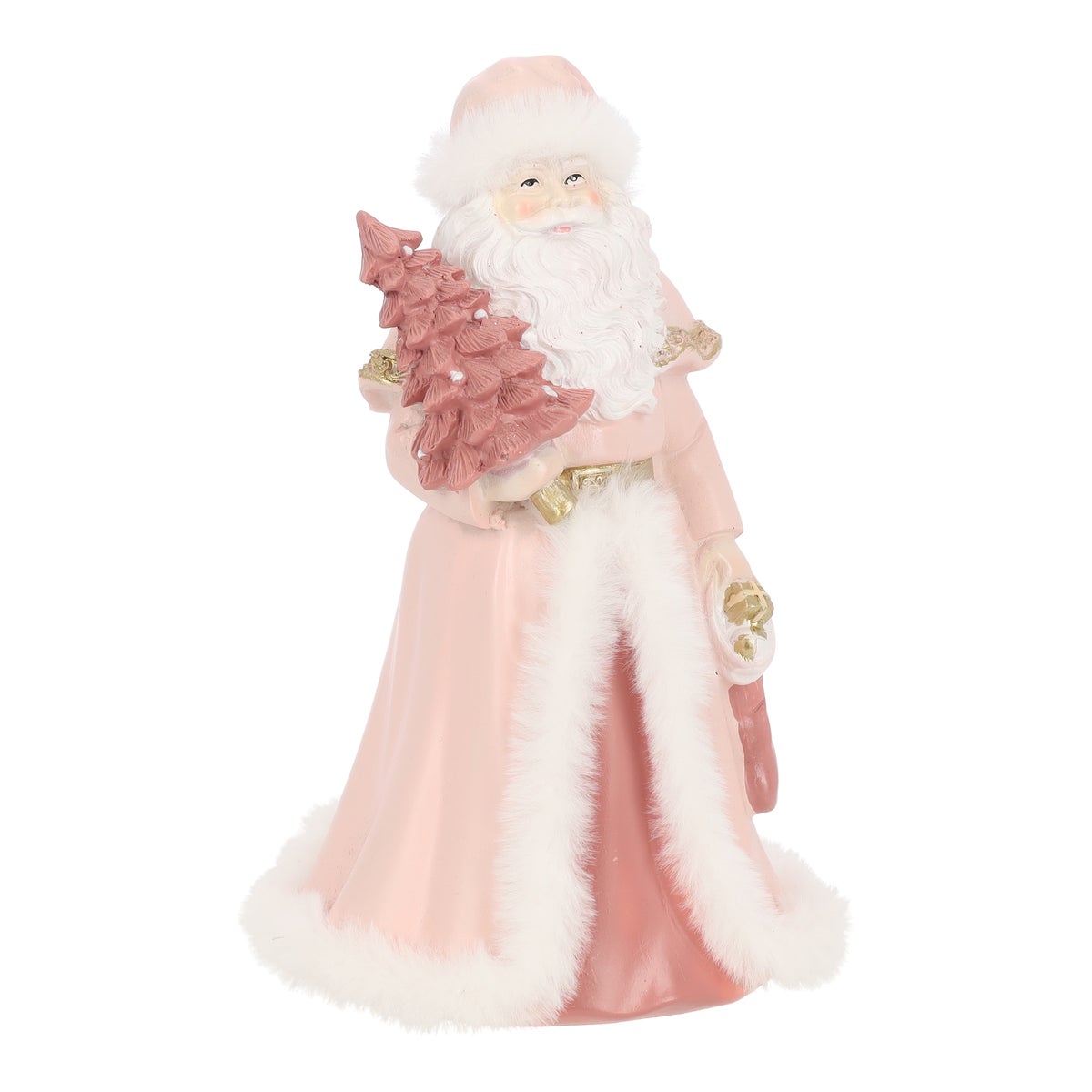 Beeld kerstman roze 23 cm Beeld kerstman roze 23 cm