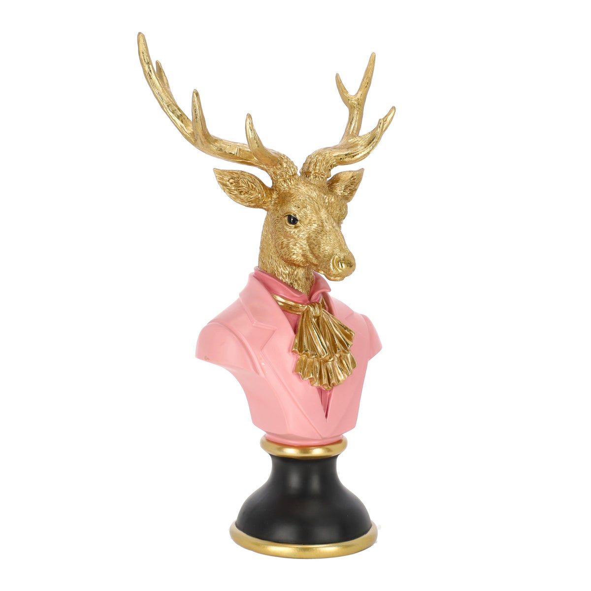 Beeld rendier 28 x 53 cm roze Beeld rendier 28 x 53 cm roze