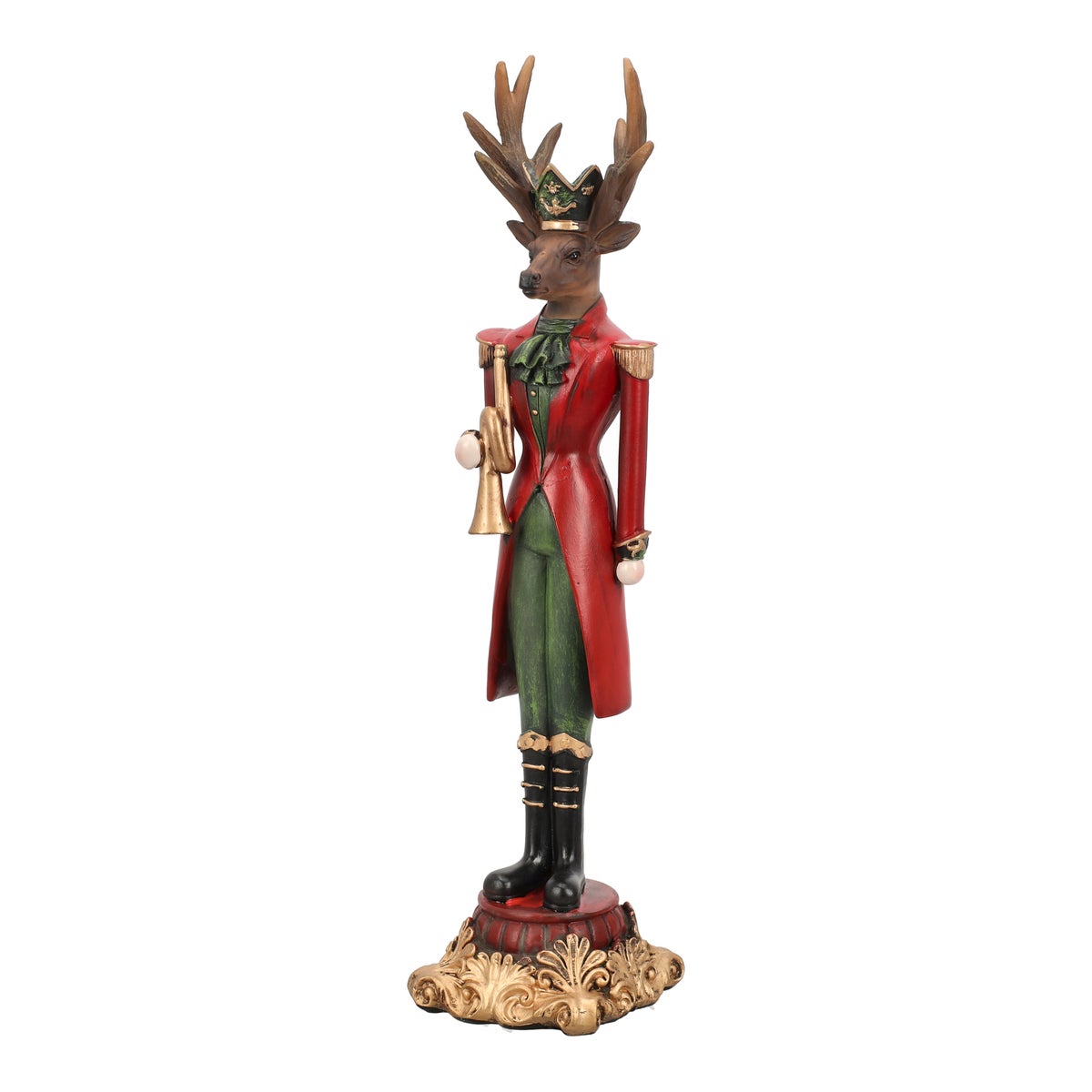 Beeld rendier trompet 37 cm Beeld rendier trompet 37 cm