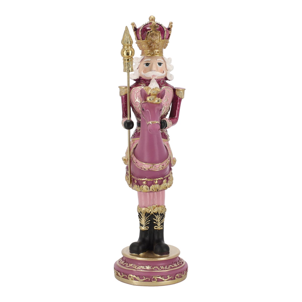 Notenkraker te paard 32 cm roze Notenkraker te paard 32 cm roze