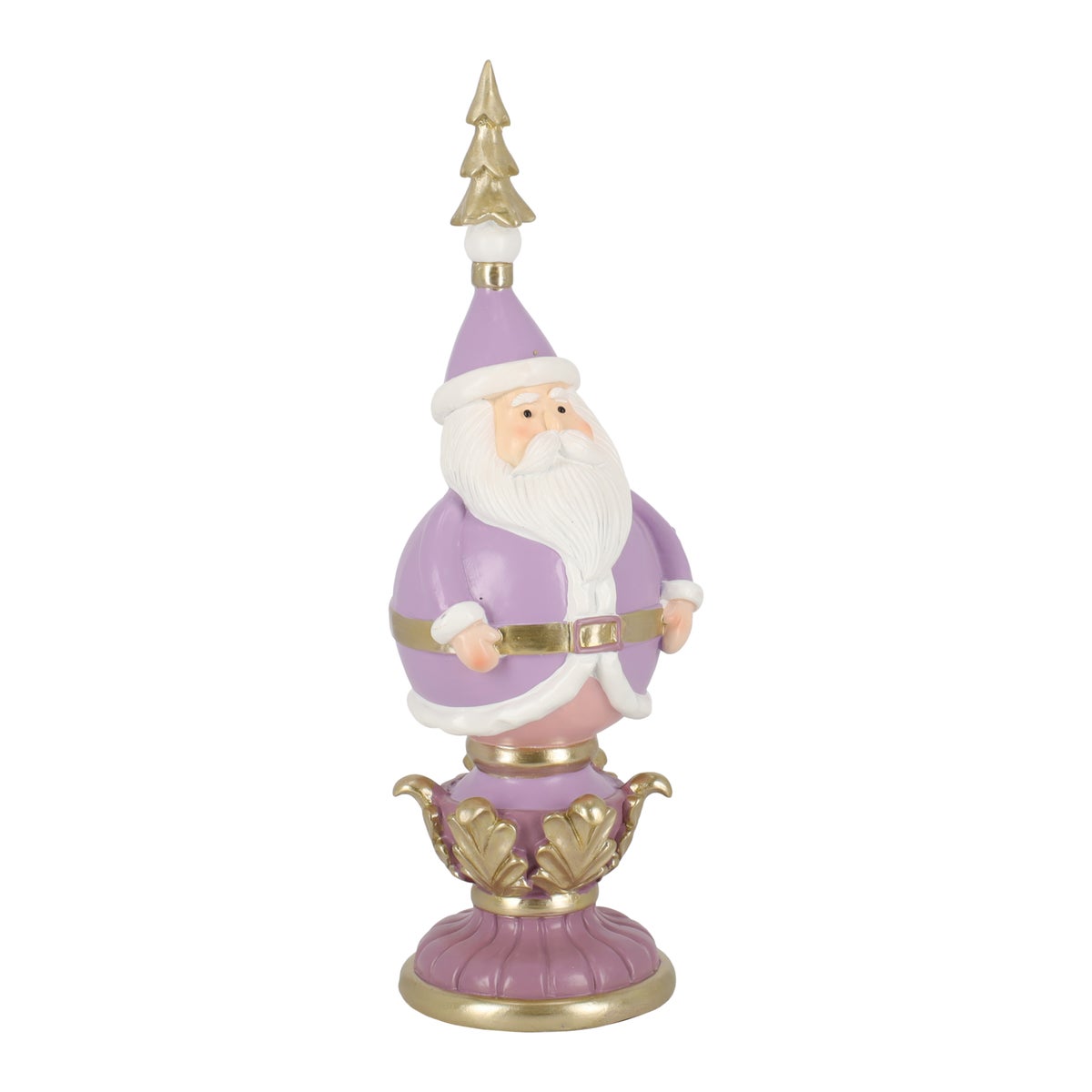 Beeld kerstman paars 34 cm Beeld kerstman paars 34 cm