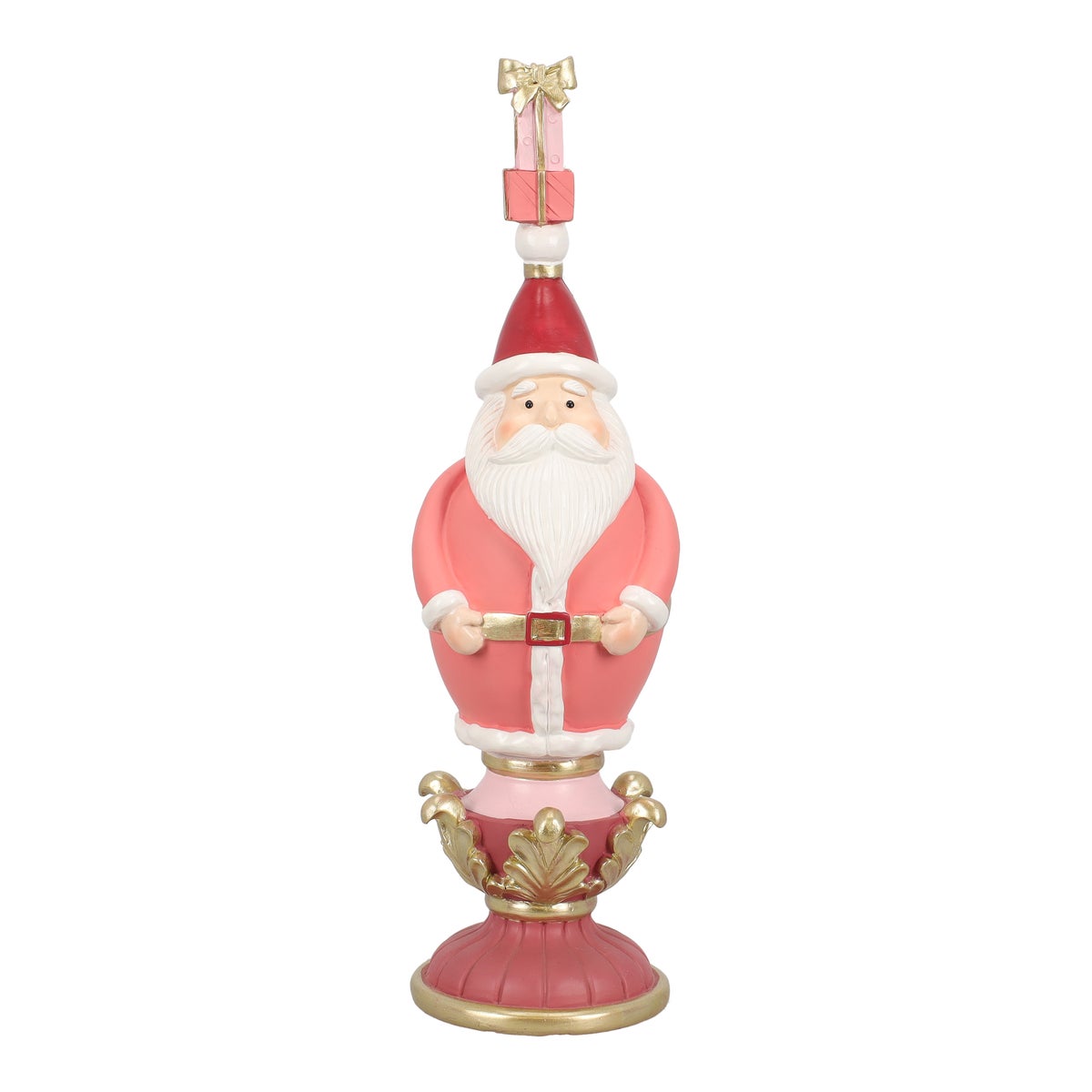Beeld kerstman roze 40 cm Beeld kerstman roze 40 cm