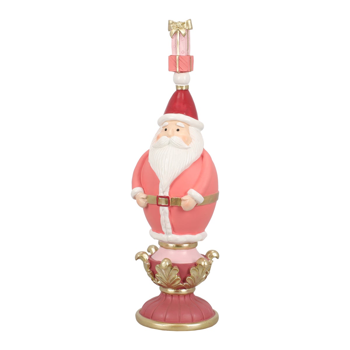 Beeld kerstman roze 40 cm Beeld kerstman roze 40 cm