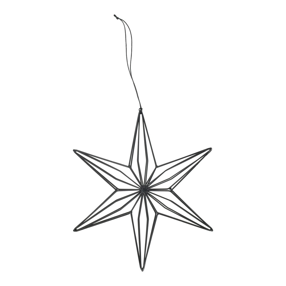 Hanger Ster metaal zwart 25 cm Hanger Ster metaal zwart 25 cm