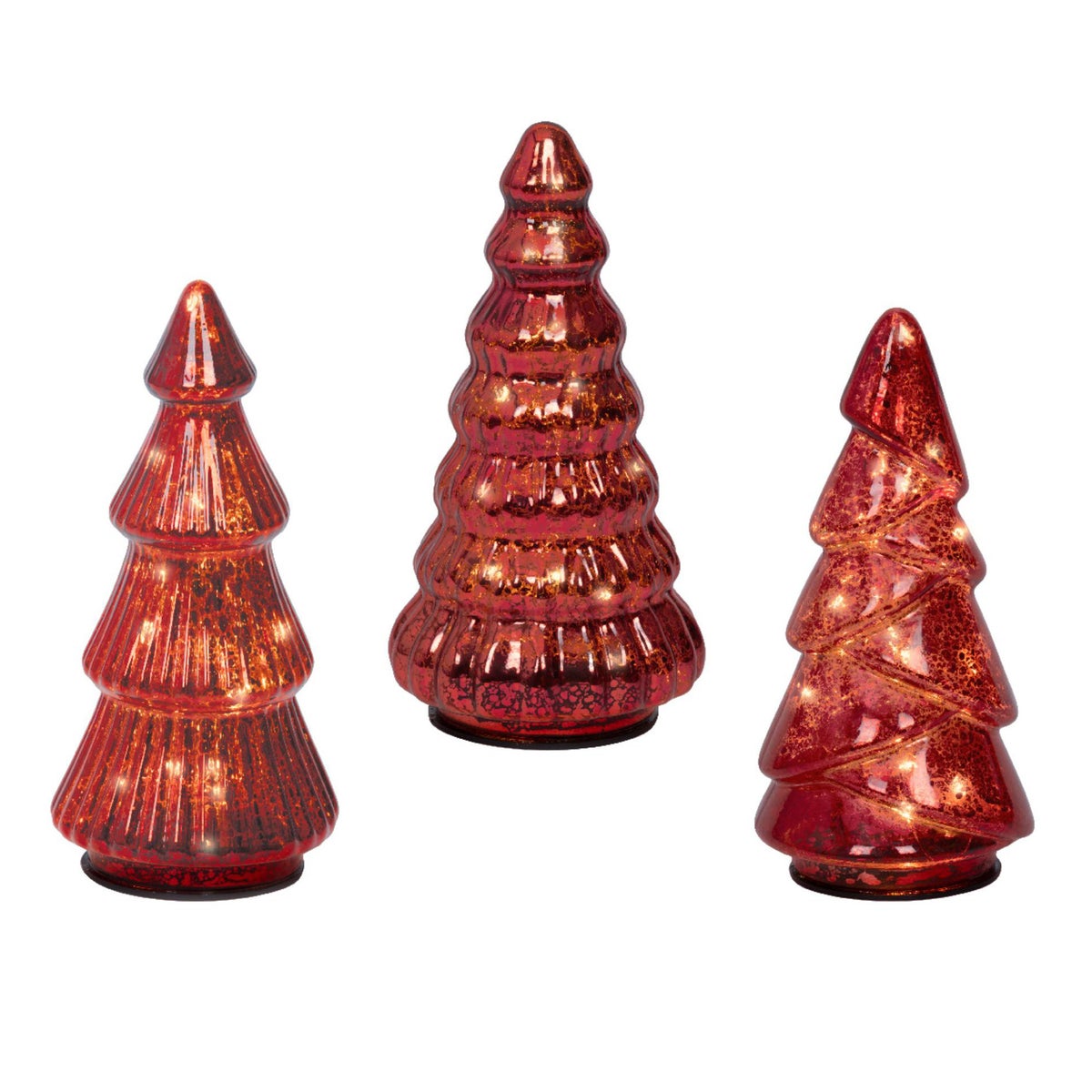 Kerstboom glas led rood 17 cm Kerstboom glas led rood 17 cm
