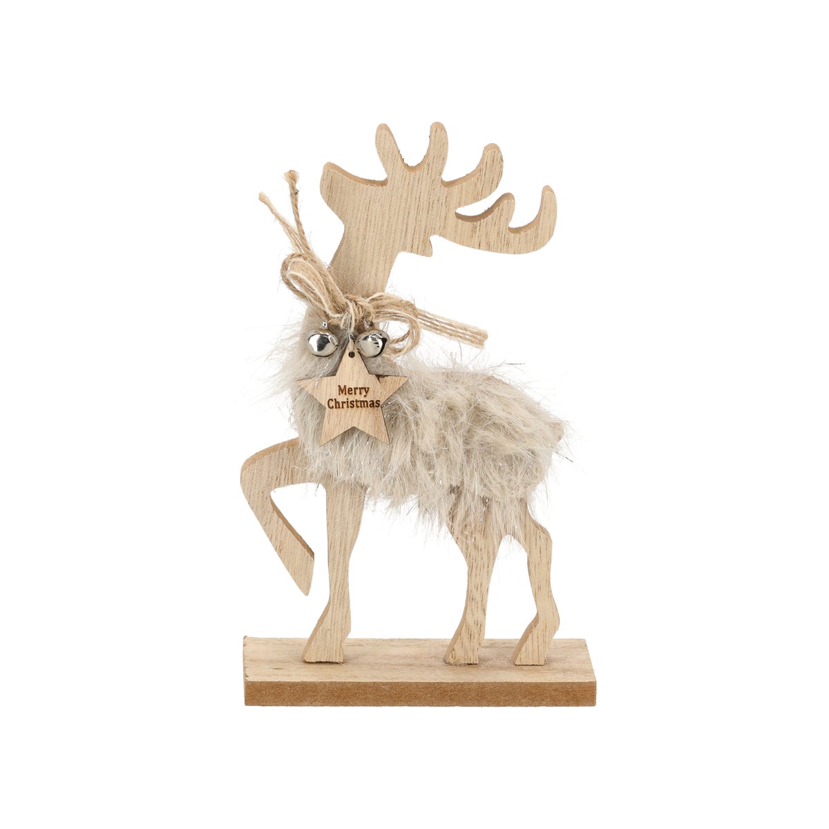Rendier pluche hout 20 cm Rendier pluche hout 20 cm