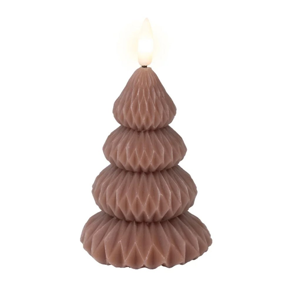 Kaars led kerstboom bruin 10 cm Kaars led kerstboom bruin 10 cm