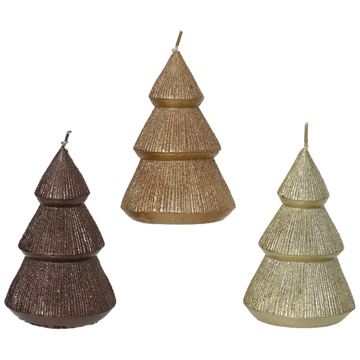 Kaars kerstboom glitter goud 12 cm Kaars kerstboom glitter goud 12 cm