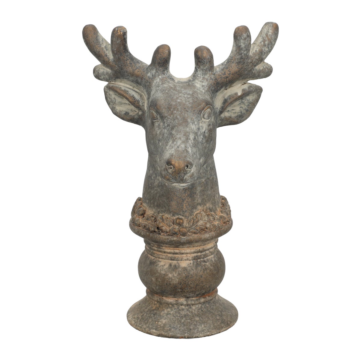 Beeld buste rendier 26 cm antraciet goud Beeld buste rendier 26 cm antraciet goud