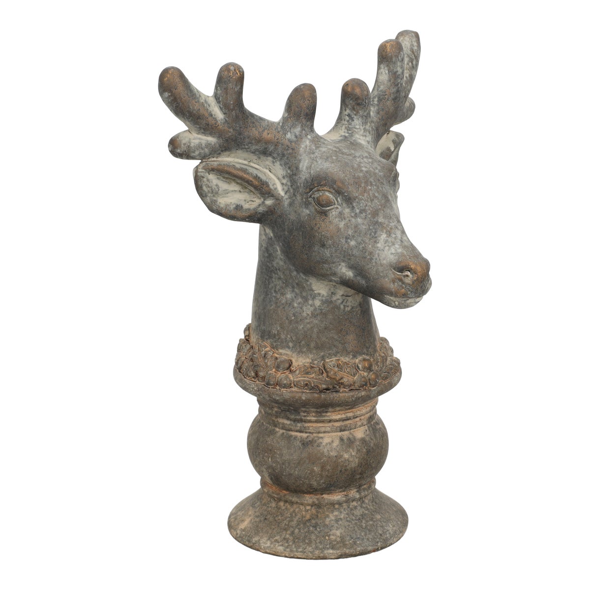 Beeld buste rendier 26 cm antraciet goud Beeld buste rendier 26 cm antraciet goud