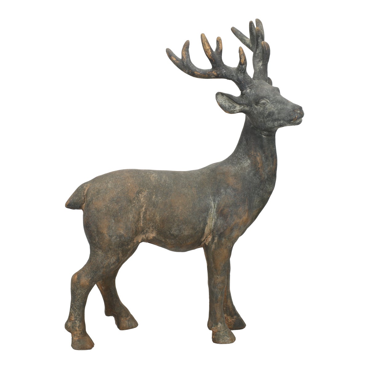 Beeld rendier 46 cm antraciet goud Beeld rendier 46 cm antraciet goud