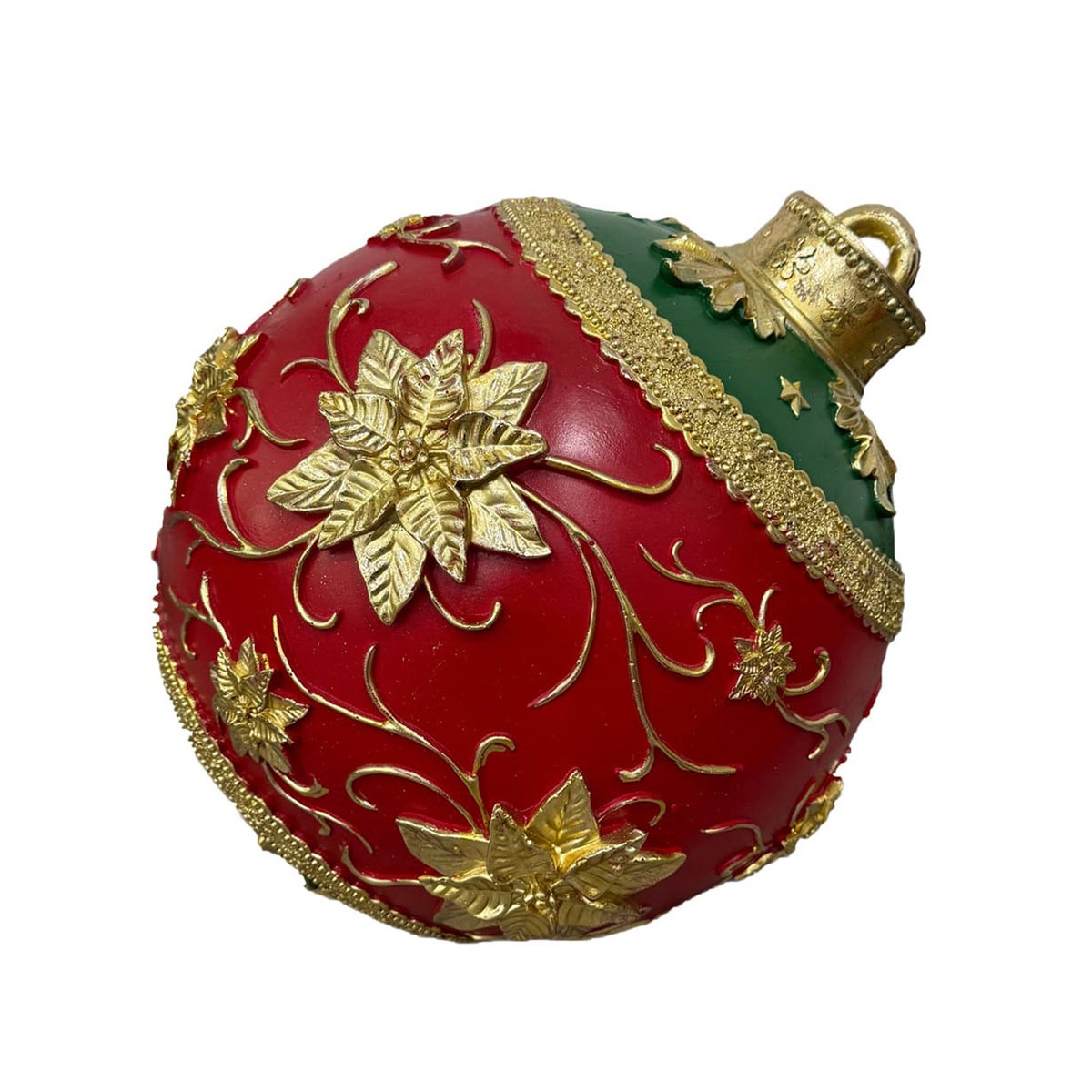 Kerstbal deco bloem rood 40 cm Kerstbal deco bloem rood 40 cm
