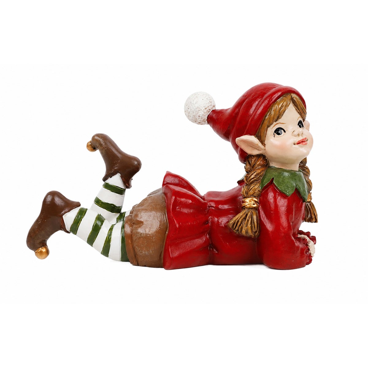 Beeld elf liggend 10 cm rood Beeld elf liggend 10 cm rood