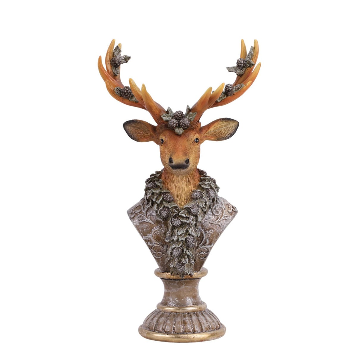 Beeld buste rendier forest bruin 39 cm Beeld buste rendier forest bruin 39 cm