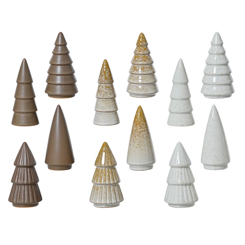 Kerstboom porselein beige 10 cm Kerstboom porselein beige 10 cm
