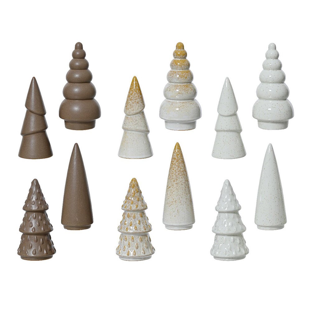 Kerstboom porselein beige 15 cm Kerstboom porselein beige 15 cm