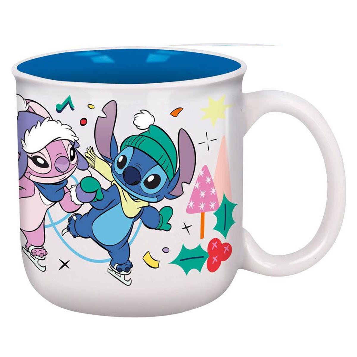 Ontbijtmok kerst Stitch ice skating Ontbijtmok kerst Stitch ice skating