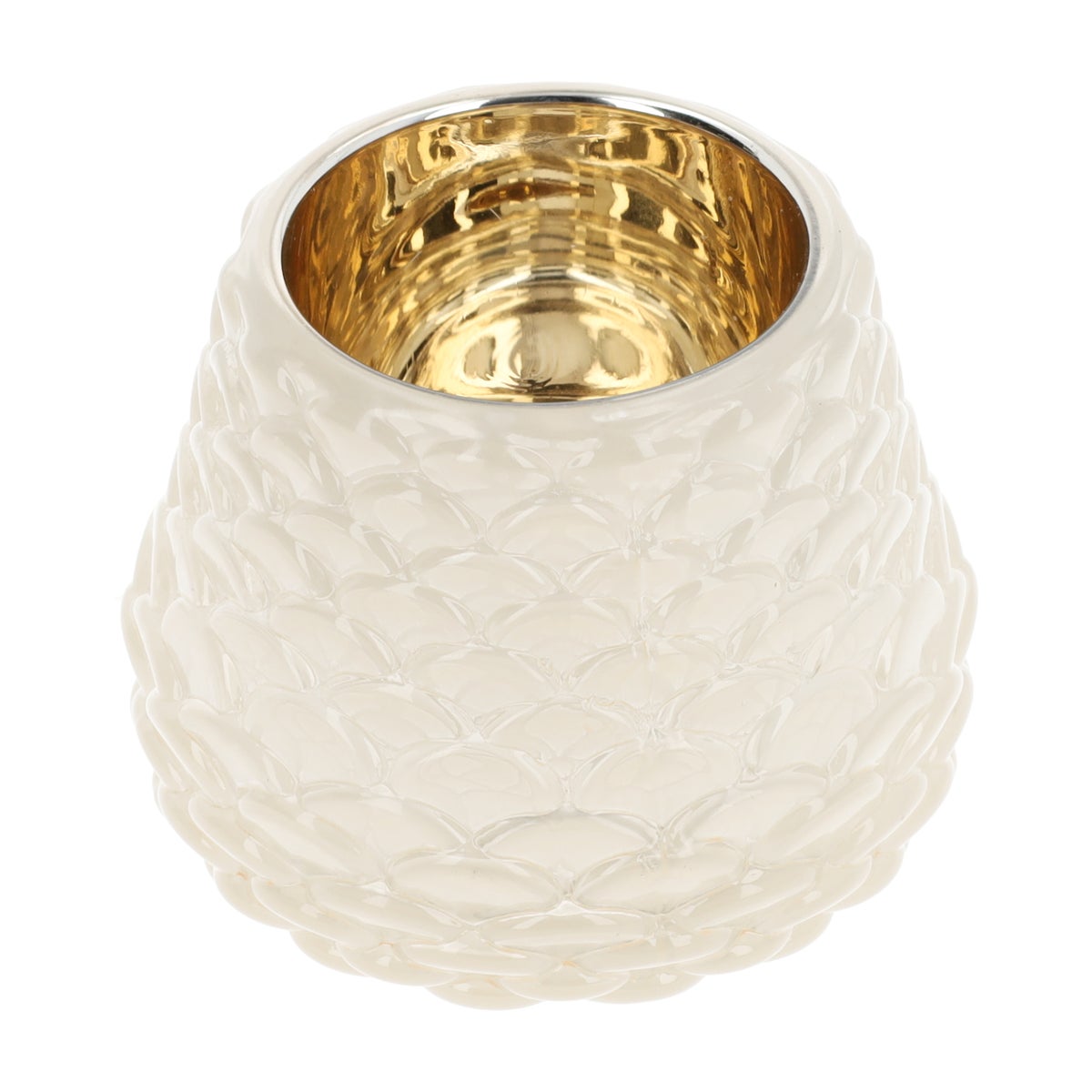 Theelichthouder dennenappel 7 cm wit Theelichthouder dennenappel 7 cm wit