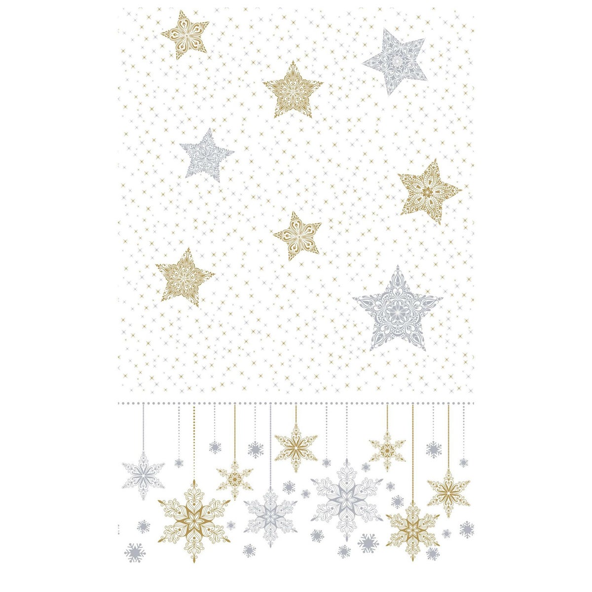 Tafelkleed 138 x 280 cm XXL Snow Stars white Tafelkleed 138 x 280 cm XXL Snow Stars white