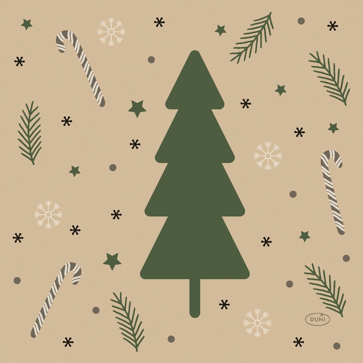 Servet 33 x 33 cm Natural Yuletid Servet 33 x 33 cm Natural Yuletid