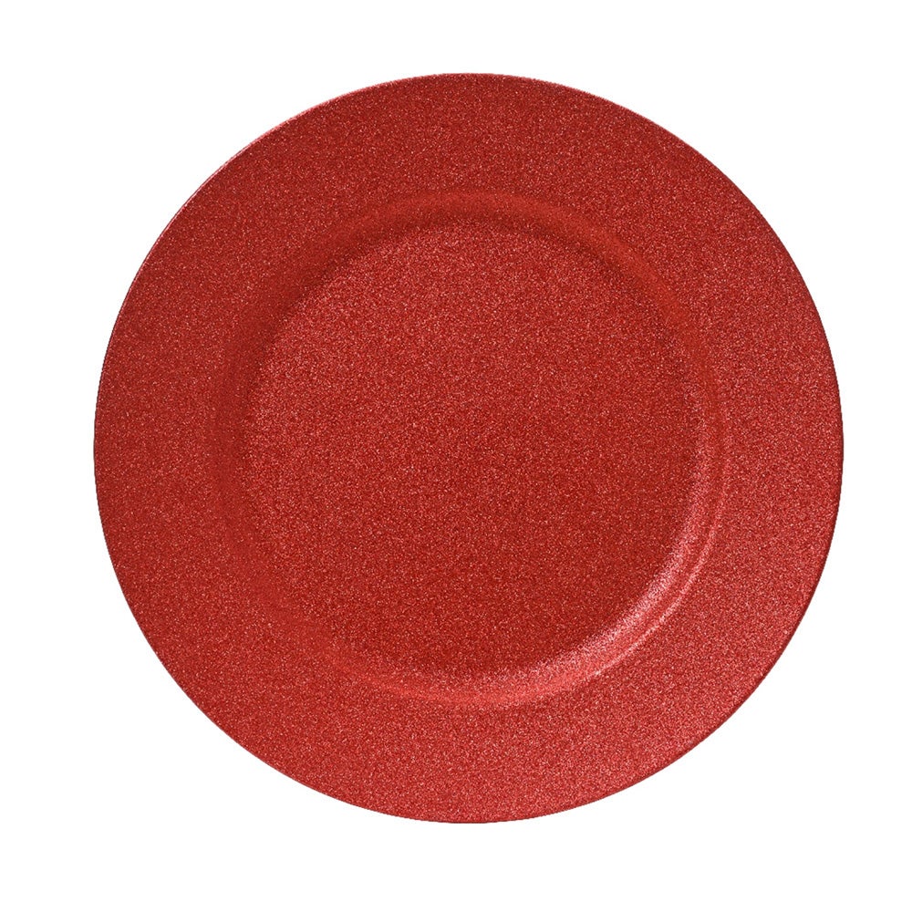 Onderbord glitter rood 33 cm Onderbord glitter rood 33 cm