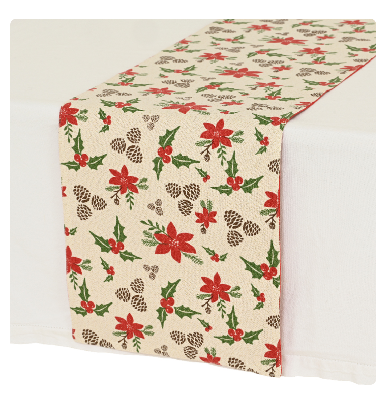 Tafelloper 150 x 30 cm rood wit Tafelloper 150 x 30 cm rood wit