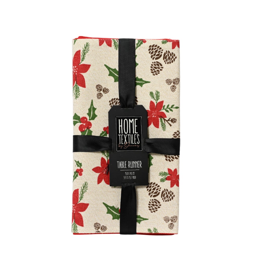 Tafelloper 150 x 30 cm rood wit Tafelloper 150 x 30 cm rood wit