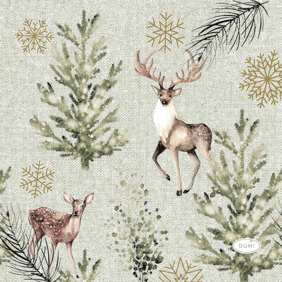 Servet 24 x 24 cm Elegant Deer Servet 24 x 24 cm Elegant Deer