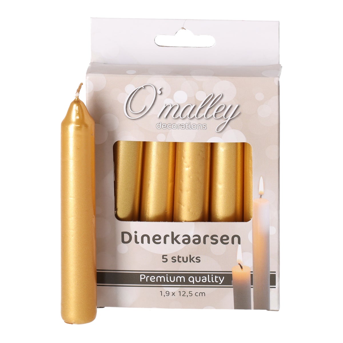 Kaars Diner 12 cm Goud 5 Stuks O'malley Kaars Diner 12 cm Goud 5 Stuks O'malley