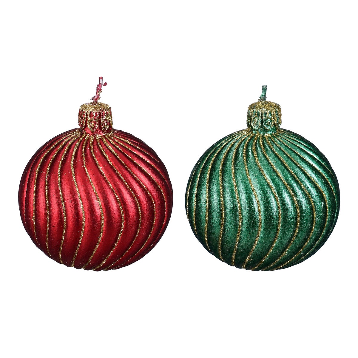 Kaars Kerstbal rood groen 7cm 2st Kaars Kerstbal rood groen 7cm 2st