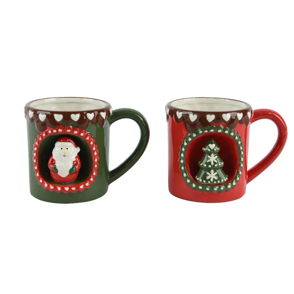 Mok 3D rood groen 14 cm Mok 3D rood groen 14 cm