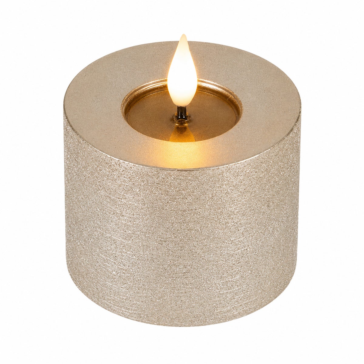 Waxkaars taupe 9 cm LED-ww Waxkaars taupe 9 cm LED-ww