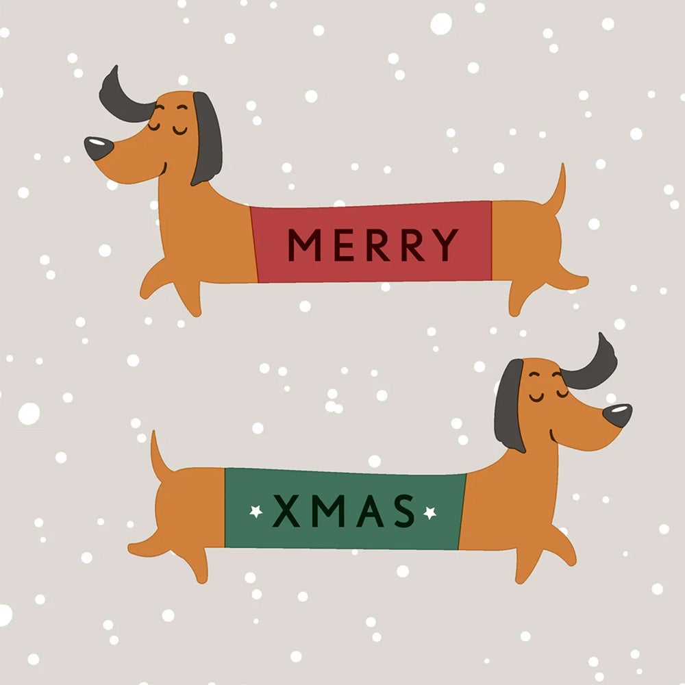 Servet 33 x 33 cm Merry Dachshund Servet 33 x 33 cm Merry Dachshund