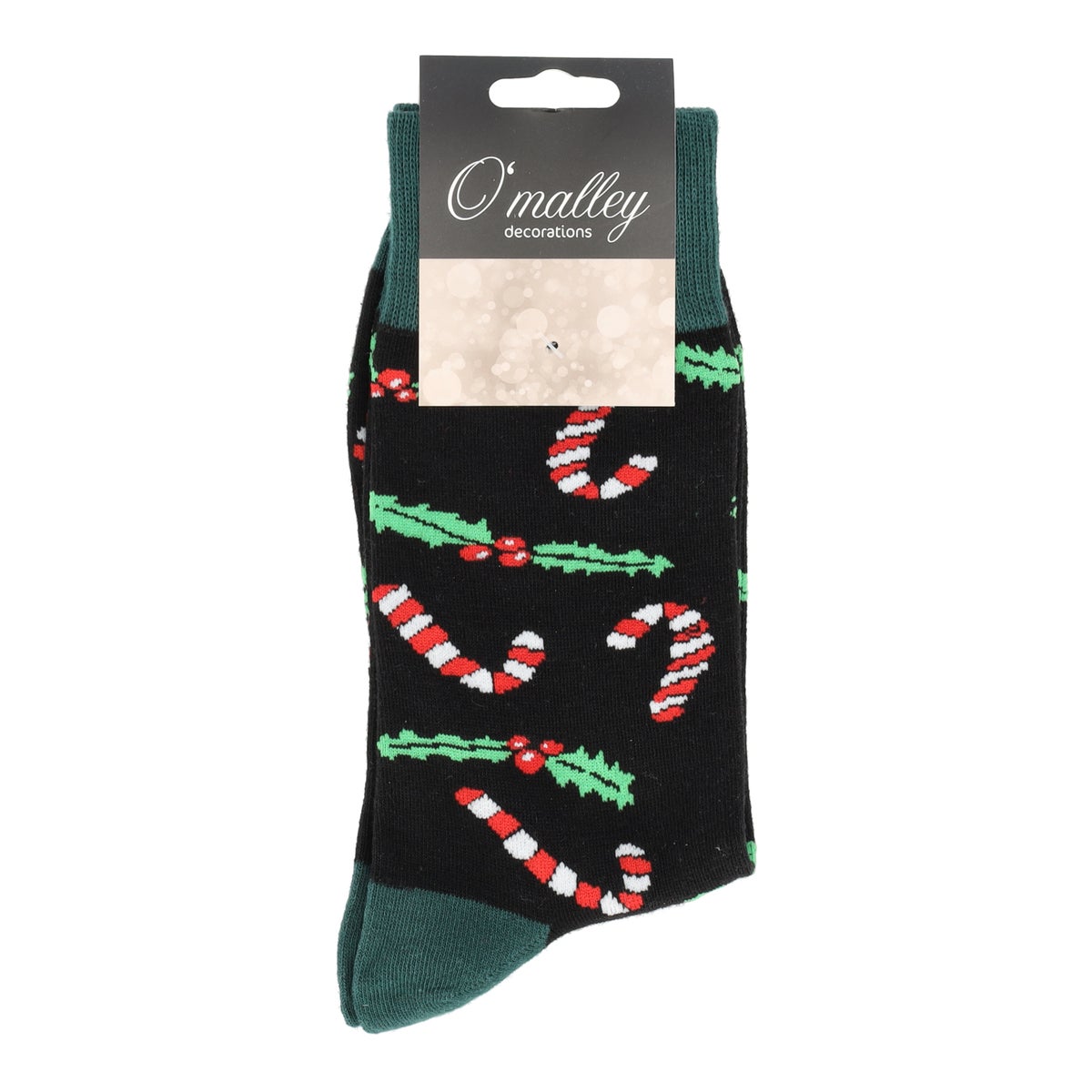 Kerstsok candycane groen 39-43 Kerstsok candycane groen 39-43