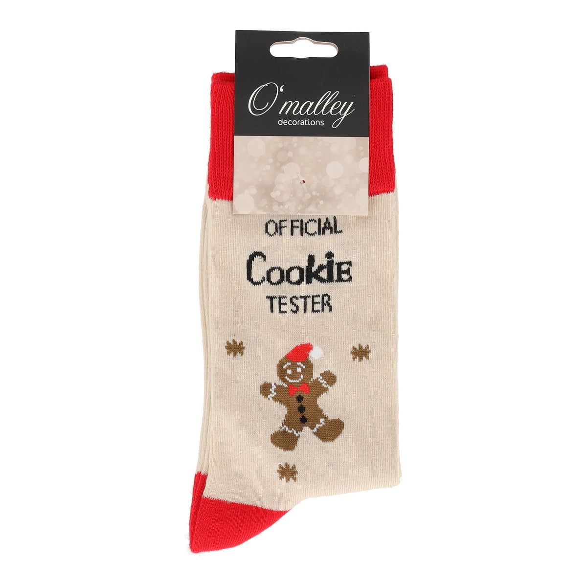 Kerstsok cookie tester beige 39-43 Kerstsok cookie tester beige 39-43