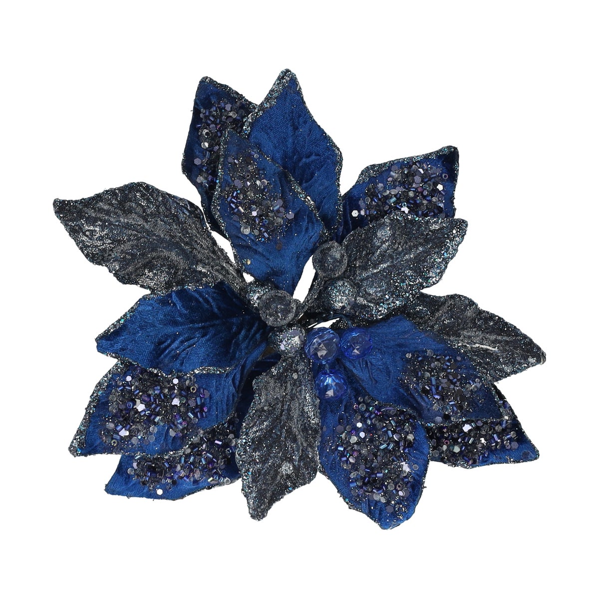 Kerstroosje winter lux donker blauw Kerstroosje winter lux donker blauw